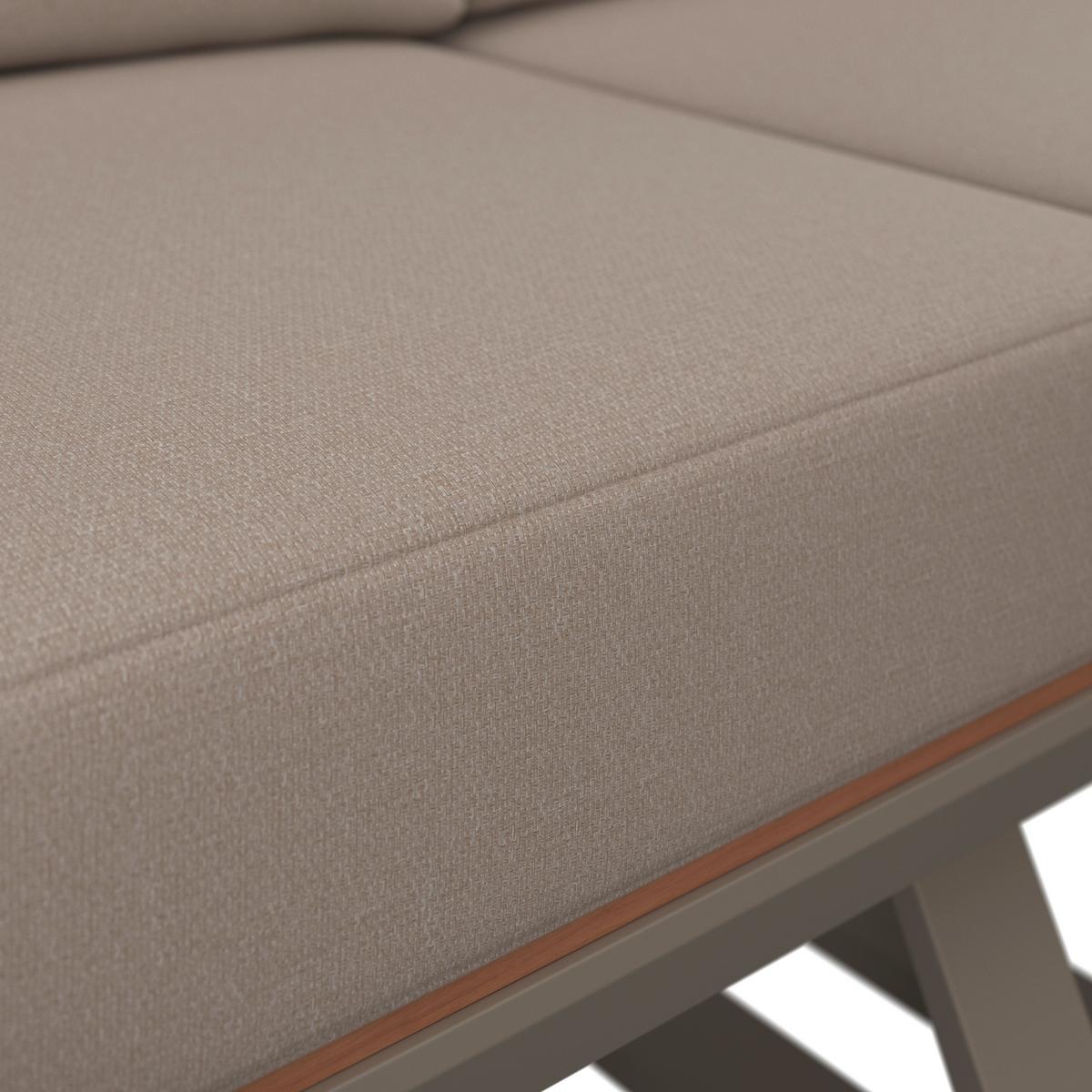 Dining-Loungeset Emma Creme Outdoorstoff/Polywood+Abd. - Creme/Hellgrau, MODERN, Kunststoff/Textil (248/318/72cm) - Bessagi Garden