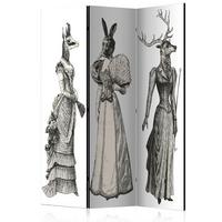 Paravan Chic Zoo, 3-Delni, Akustičen - siva/bela, Basics, umetna masa/tekstil (135/172/3cm) - artgeist