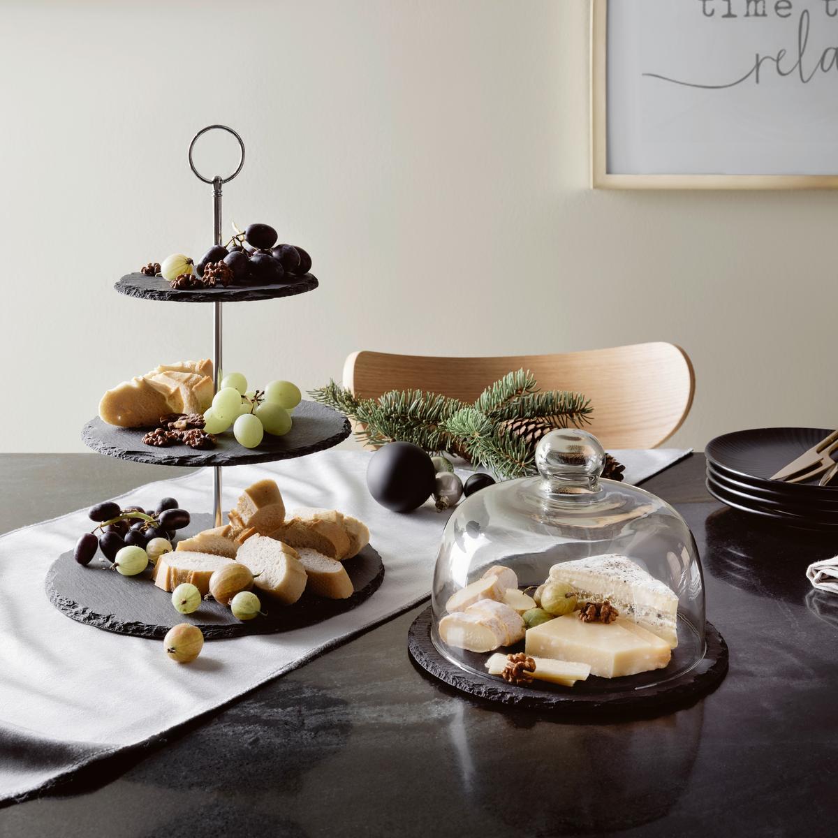 Etagere Stone in Schwarz - Schwarz, MODERN, Metall (25/33cm) - Zandiara