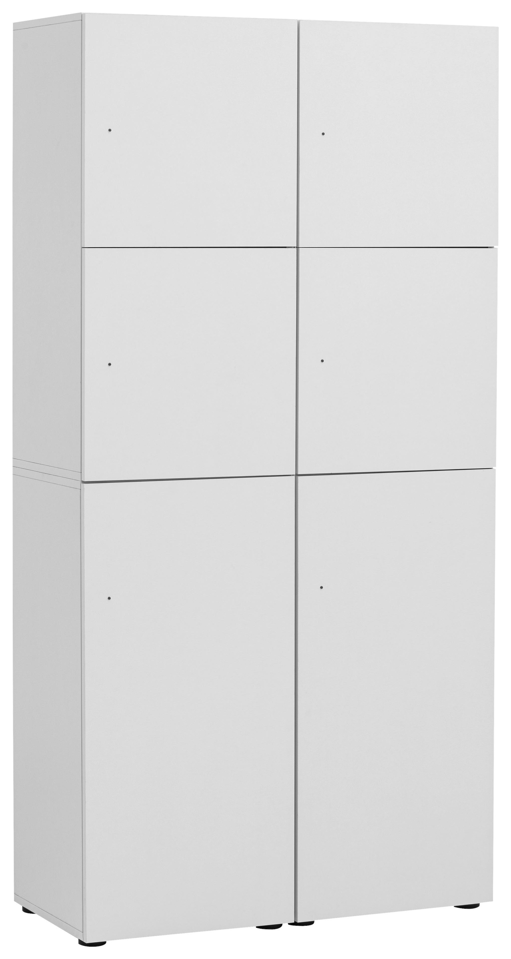 Garderobna Omarica Locked, Bela - bela, Design (90,8/185,2/40,65cm) - MID.YOU