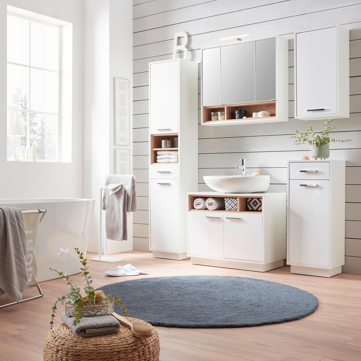 Element Ispod Umivaonika Milano - bijela/boje kroma, Moderno, drvni materijal/metal (80/64/40cm) - Mömax