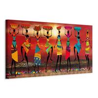 Slika Na Platnu African Women Dancing - večbarvno, Basics, tekstil/les (120/40/1,2cm) - artgeist