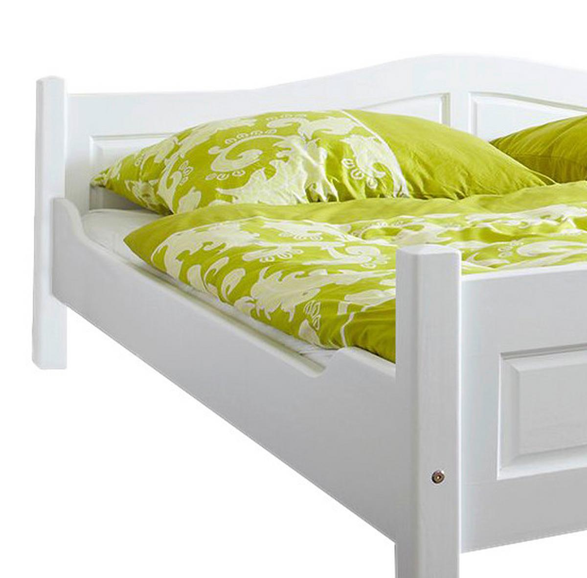 Postelja Rita, 140x200, Bor, Masivno, Bela - bela, Natur, les (140/200cm) - MID.YOU