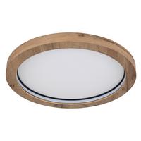 LED-DECKENLEUCHTE 41374-24R - Dunkelbraun/Opal, Natur, Holzwerkstoff/Kunststoff (40/6,5cm) - Globo