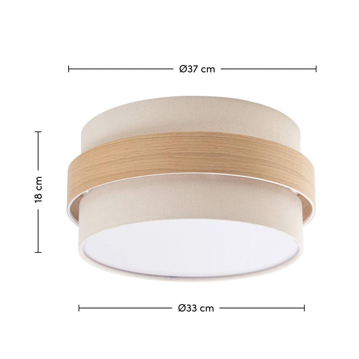 LAMPA SUFITOWA NOVA - kolor naturalny, Modern, tworzywo sztuczne/metal (37/18cm) - Novel