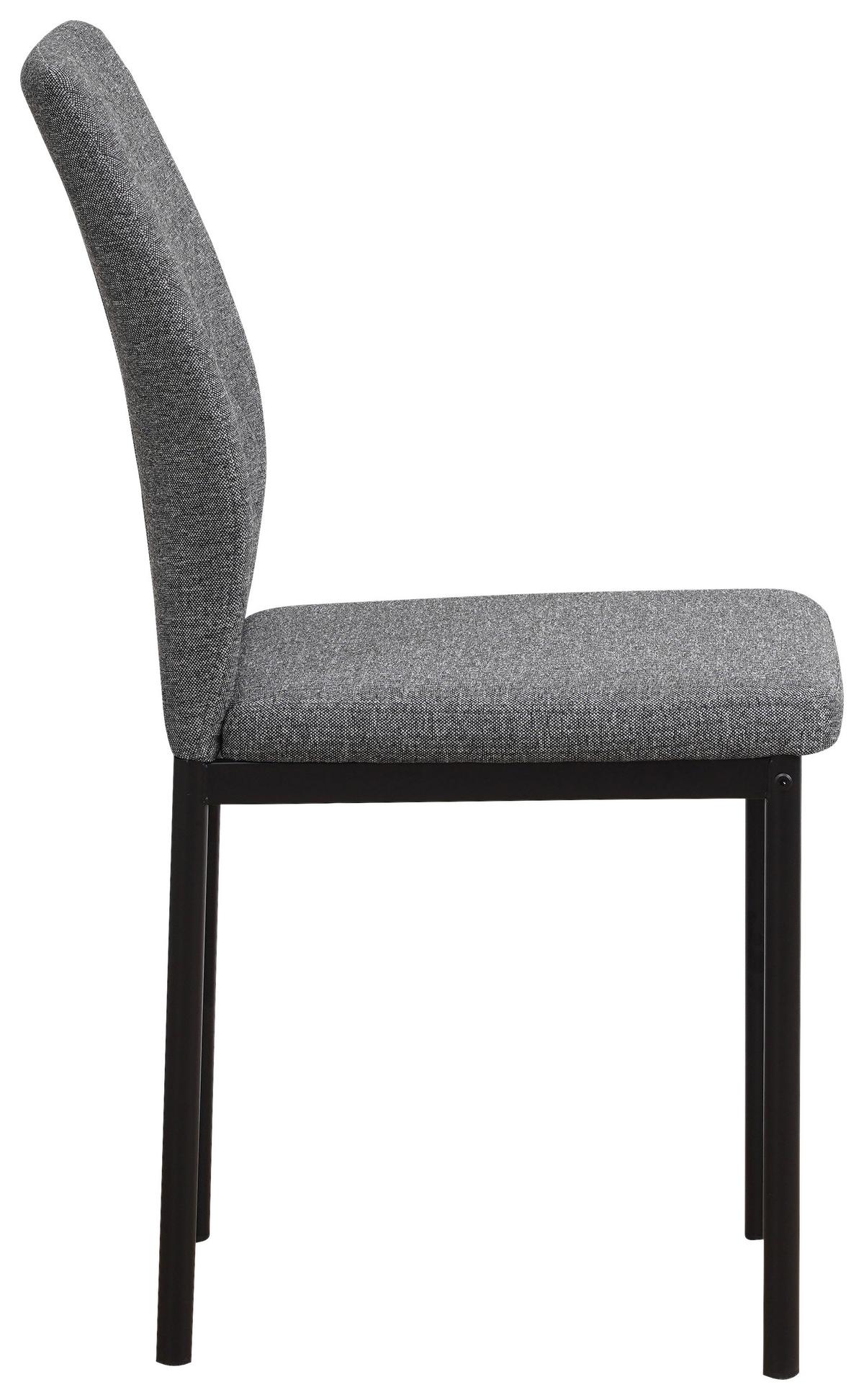 Stuhl Mia in Grau - Schwarz/Grau, Basics, Textil/Metall (44/90/56cm) - Based