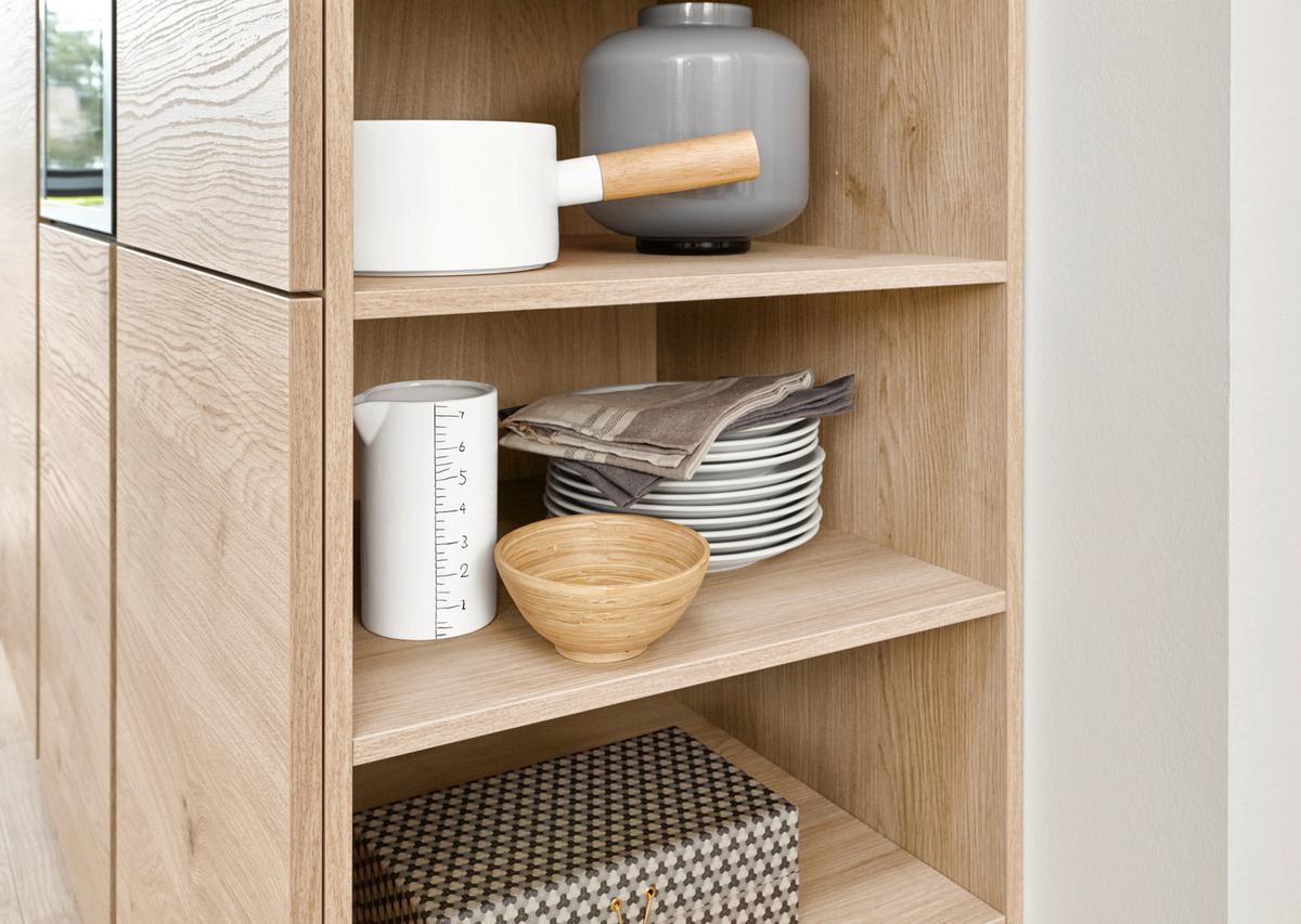 Einbauküche Artwood/Stone in Eichefarben / Dunkelgrau - Eichefarben/Dunkelgrau, MODERN, Holzwerkstoff - Nolte Küchen
