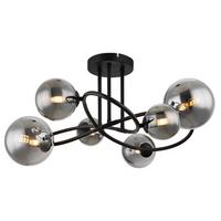 Led Svjetiljka Stropna 56133-6d Riha - crna, Design, staklo/metal (62/59/35cm) - Globo