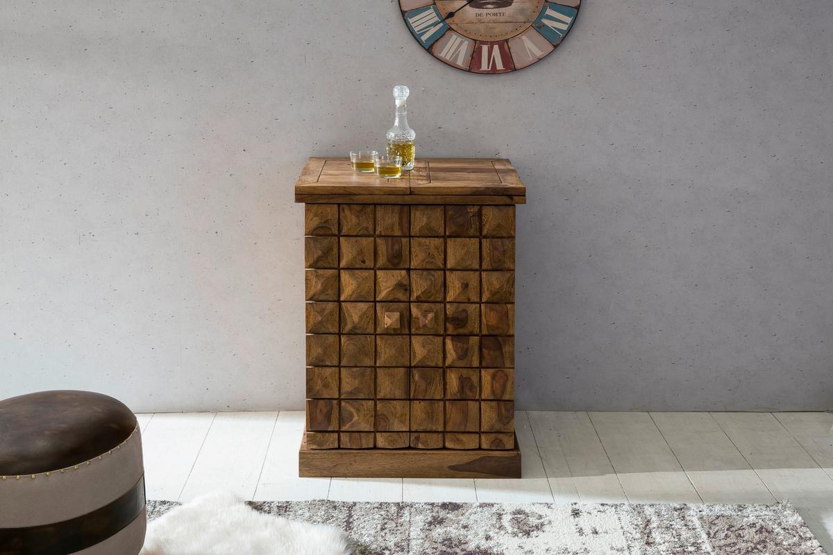 Barschrank ca. 64x91 cm Sheesham massiv - Sheeshamfarben, Design, Holz (64/91/50cm) - MID.YOU