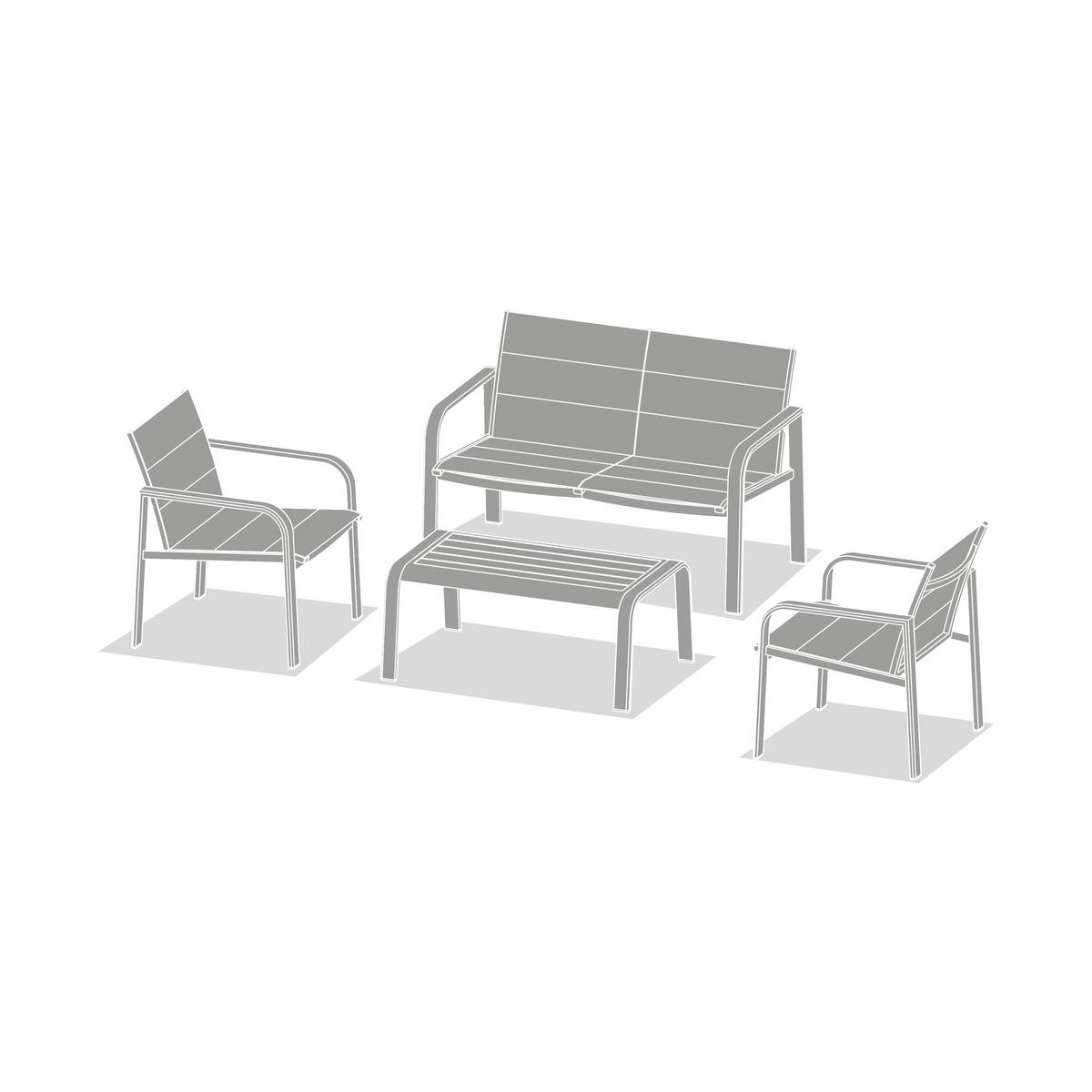 Vrtni Set Piazza - siva, Basics, metal/tekstil (237/153/85cm)