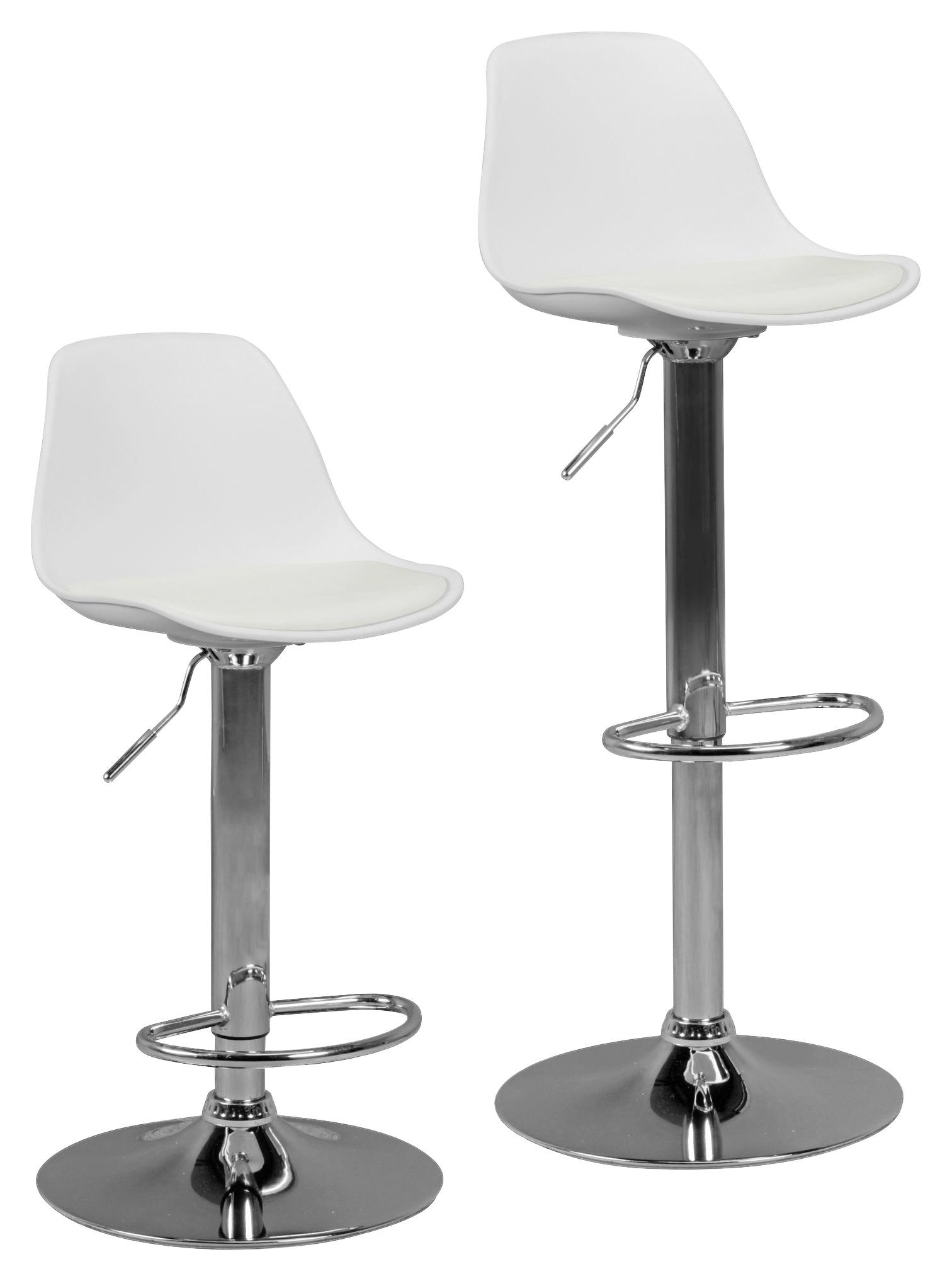 Barski Stol Korsika - barve kroma/bela, Moderno, kovina/umetna masa (40/104/40cm) - MID.YOU
