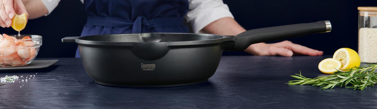 Tigaie Black Line 28 cm - negru, Konventionell, plastic/metal (28/8,5cm) - Gourmesto