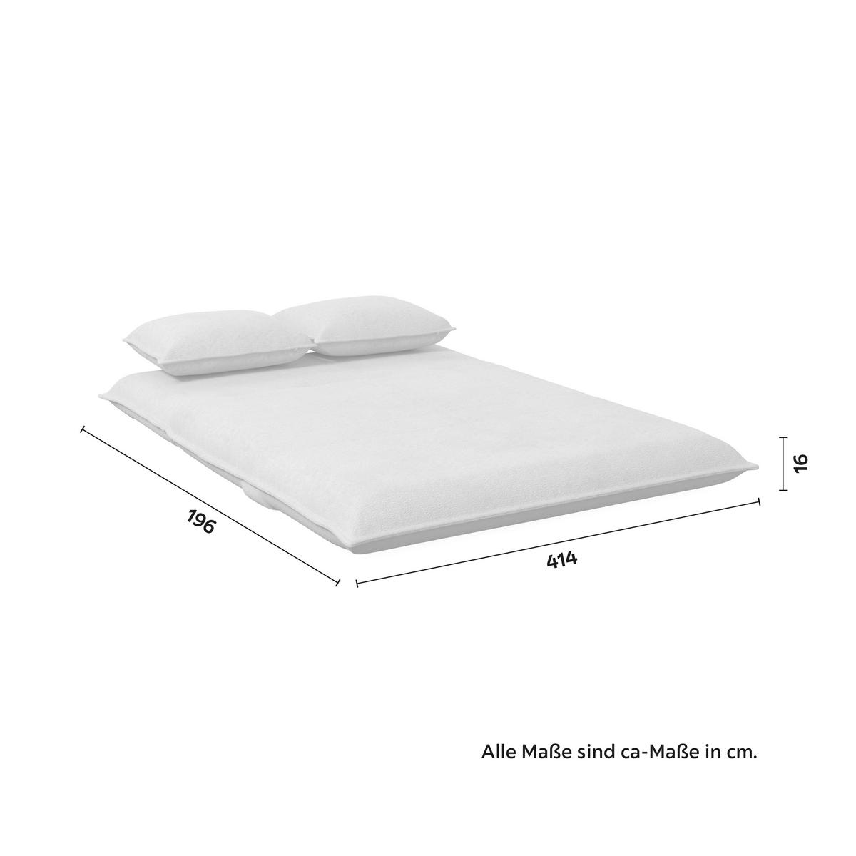 Schlafsofa Macy Beige Bouclé - Beige, MODERN, Textil/Metall (141/68/87cm) - Bessagi Home