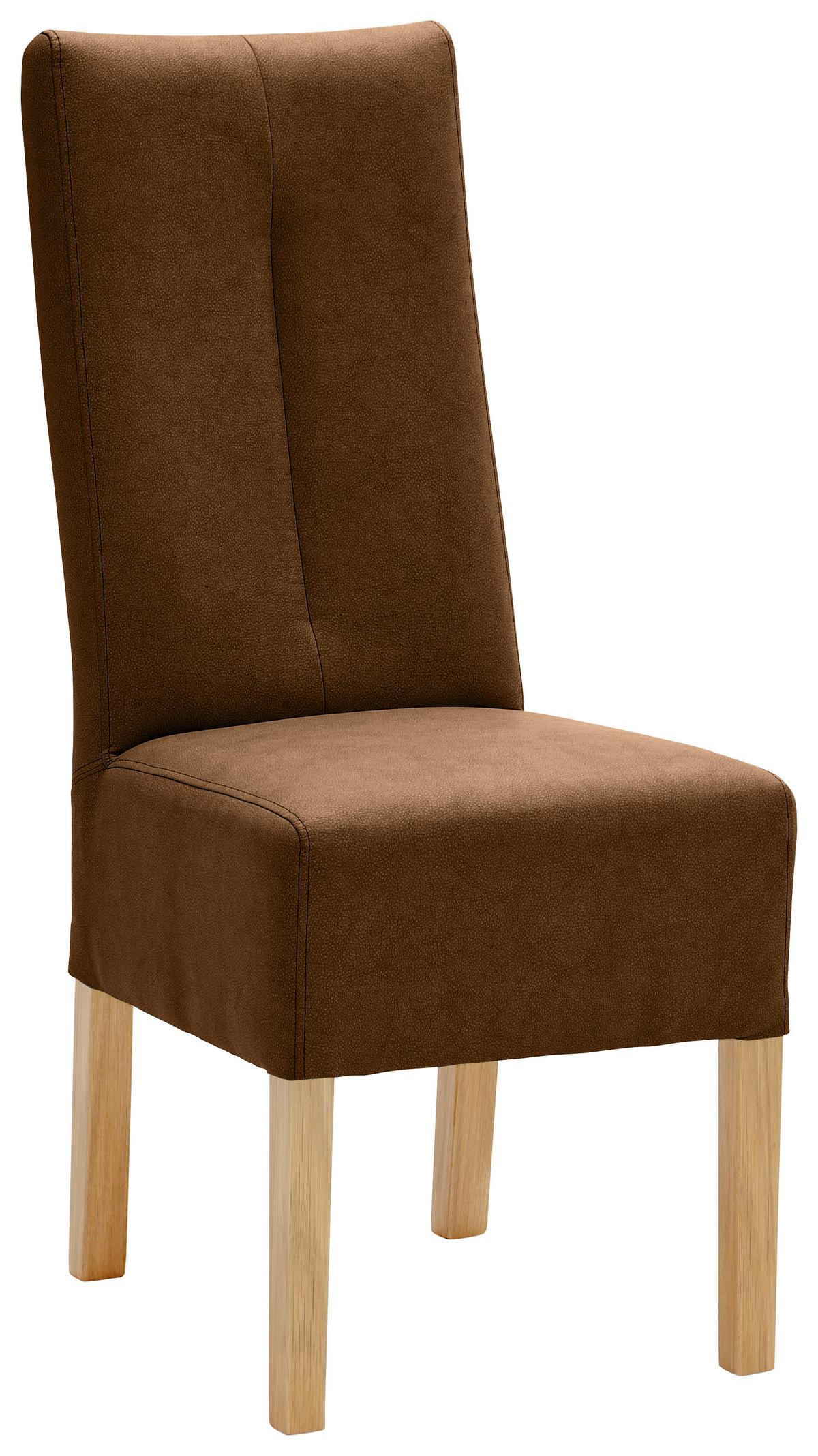 KRZESŁO FANNY - brązowy/dębowy, Konventionell, tkanina/drewno (44/103/63cm) - Carryhome