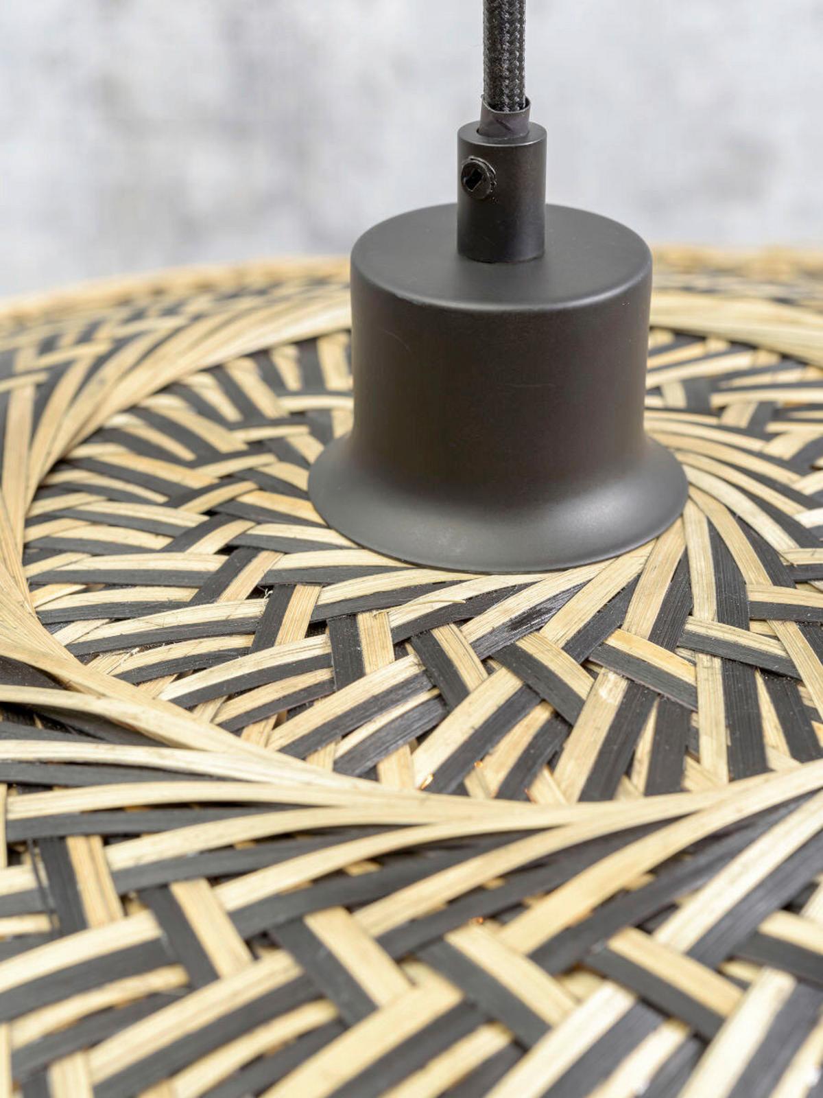 LAMPA WISZĄCA BALI/H/8720/BN - czarny/jasnobrązowy, Natur, materiały naturalne (87/20cm) - Good & Mojo