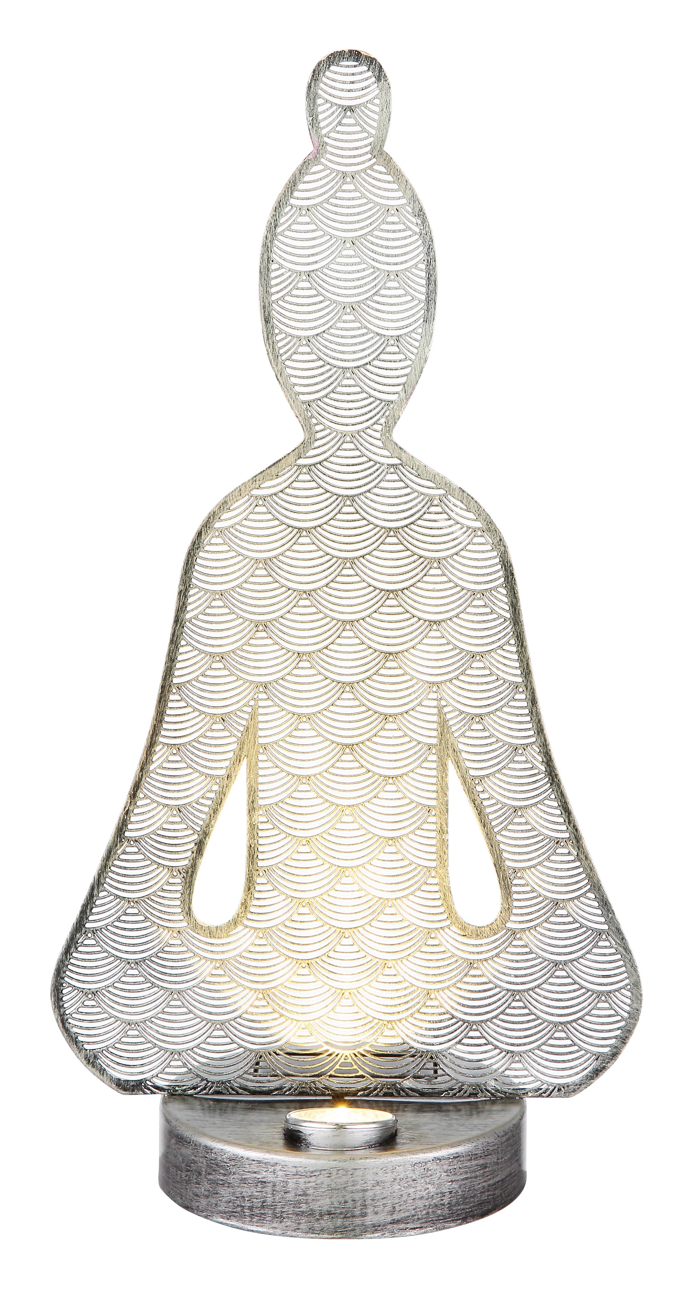 Solarleuchte Metall Antik Silberfarben max. 0,06 W - Transparent/Schwarz, Design, Kunststoff (19/12/36cm) - Globo