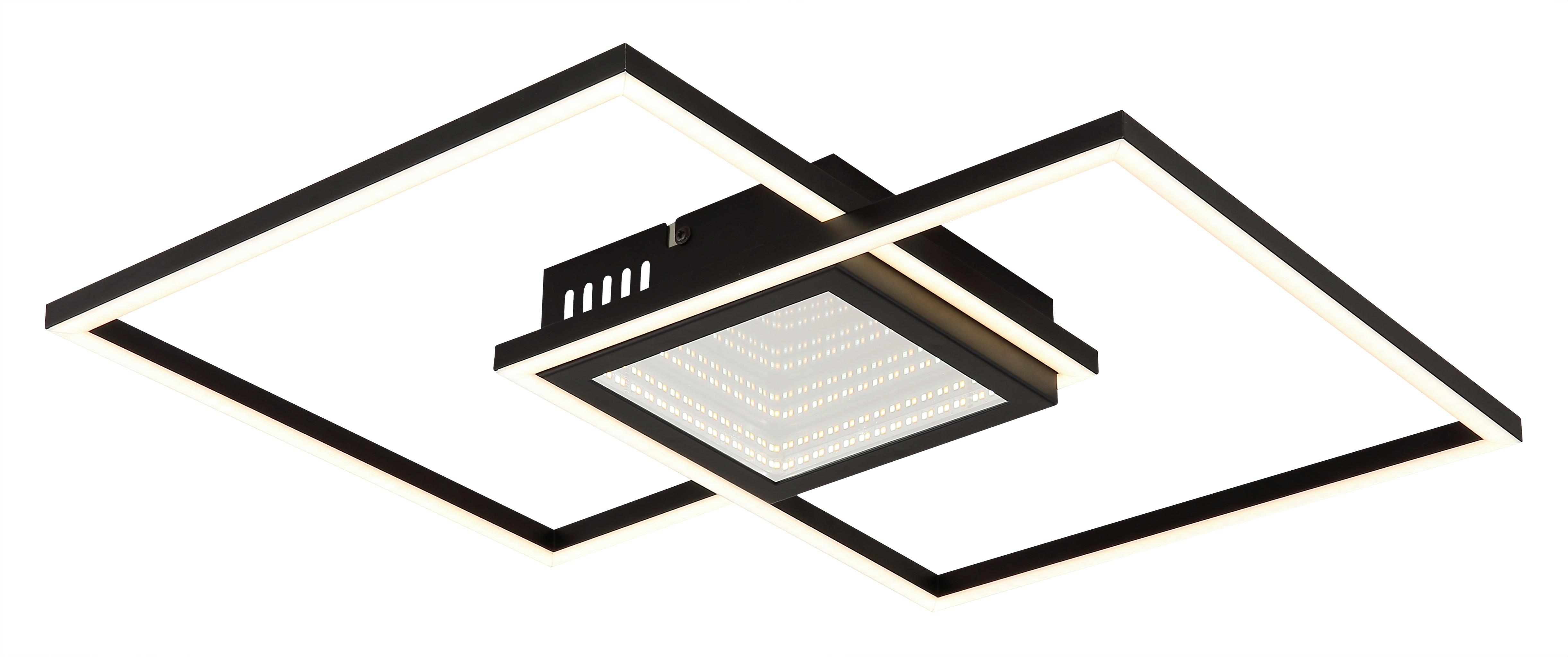 LED-DECKENLEUCHTE 48468-32 - Opal/Schwarz, Design, Kunststoff/Metall (42,6/42,6/5cm) - Globo