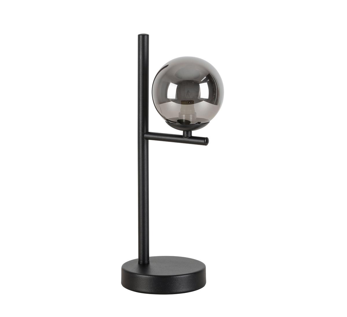 Tischleuchte Lisib in Schwarz/Chrom max. 10 Watt - Chromfarben/Schwarz, Romantik / Landhaus, Glas/Metall (13/12/36,5cm) - Mömax