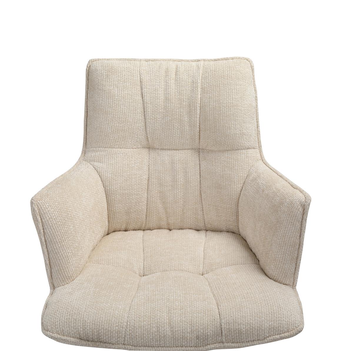 KRZESŁO Z PODŁOKIETNIKAMI OSAKA 4.0 -EXKLUSIV- - kolor dębowy/beżowy, Design, metal/drewno (59,5/88,5/63cm) - Novel