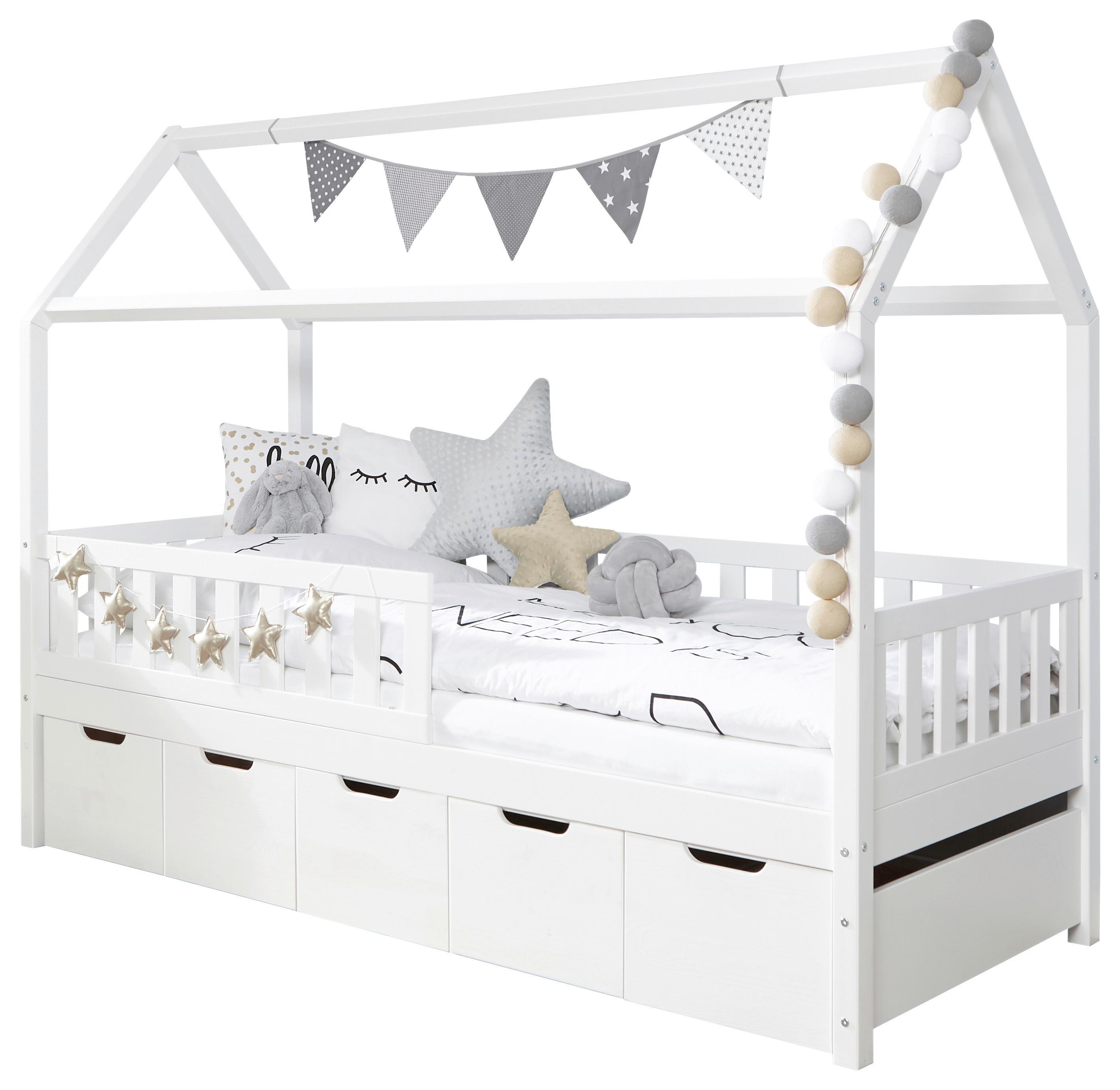 HAUSBETT 90x200cm - Weiß, MODERN, Holz (90/200cm) - MID.YOU