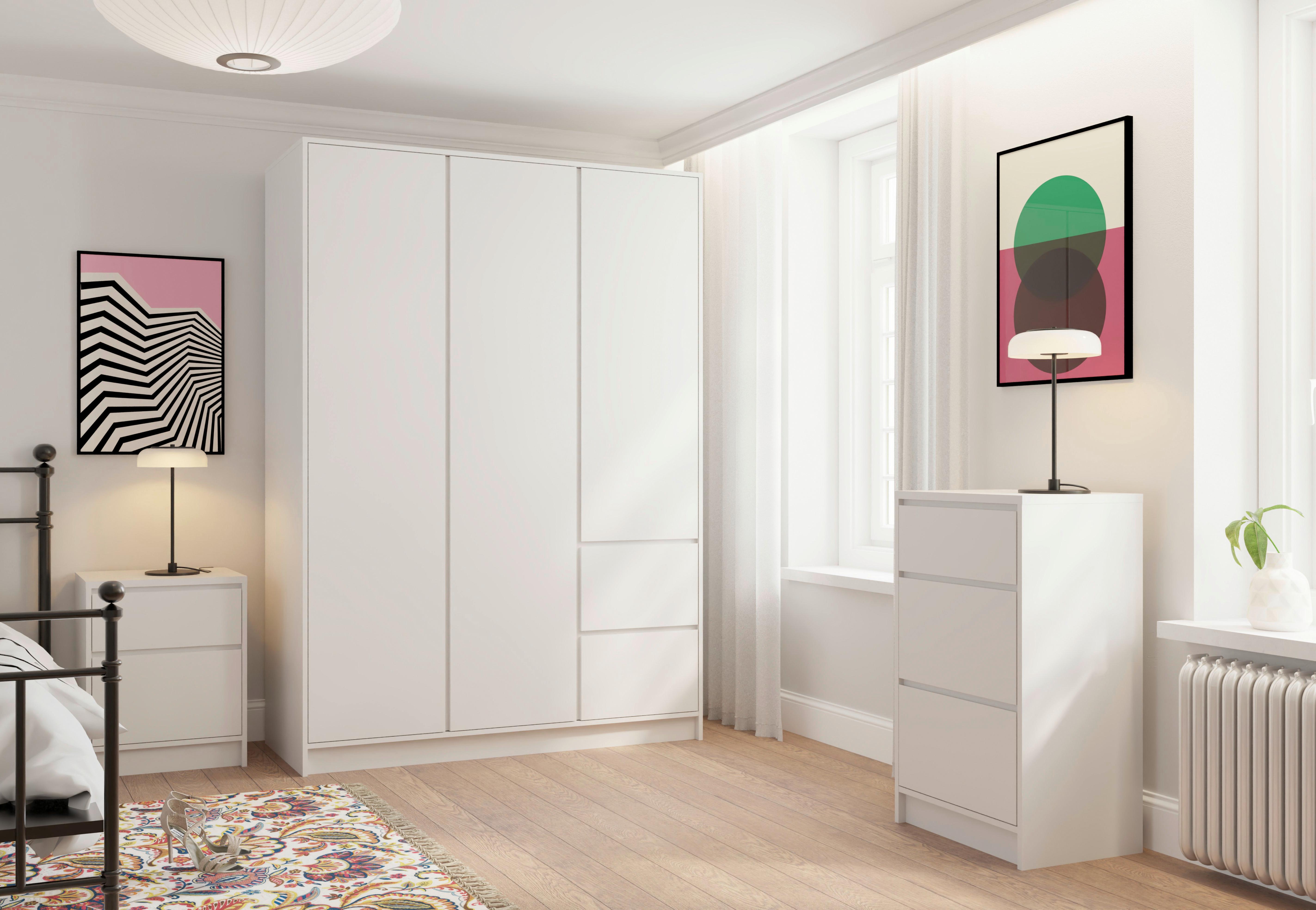 Kleiderschrank Basit Weiss - Weiss, Konventionell, Holzwerkstoff (147/206/57cm) - Mömax