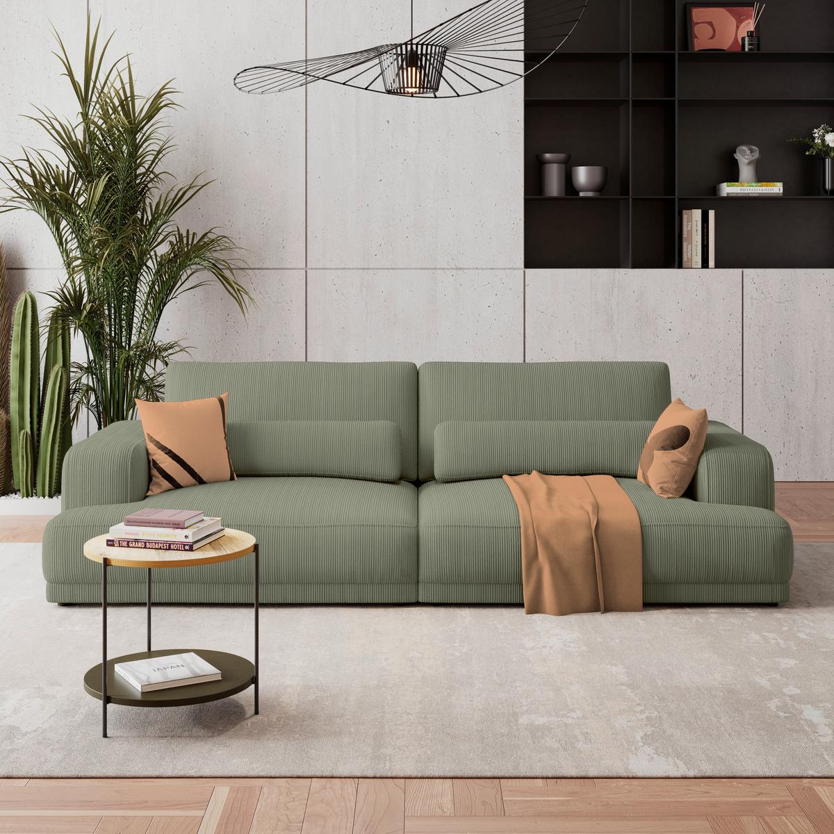 Velika Sofa Savona - svijetlo zelena, Trend, tekstil (260/77/111cm) - Luca Bessoni