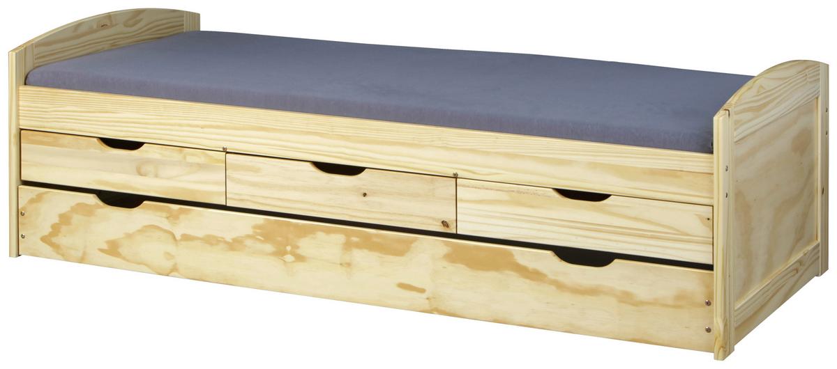 Ausziehbett Marinella Kiefer - Kieferfarben, Basics, Holz/Kunststoff (90/200cm) - MID.YOU