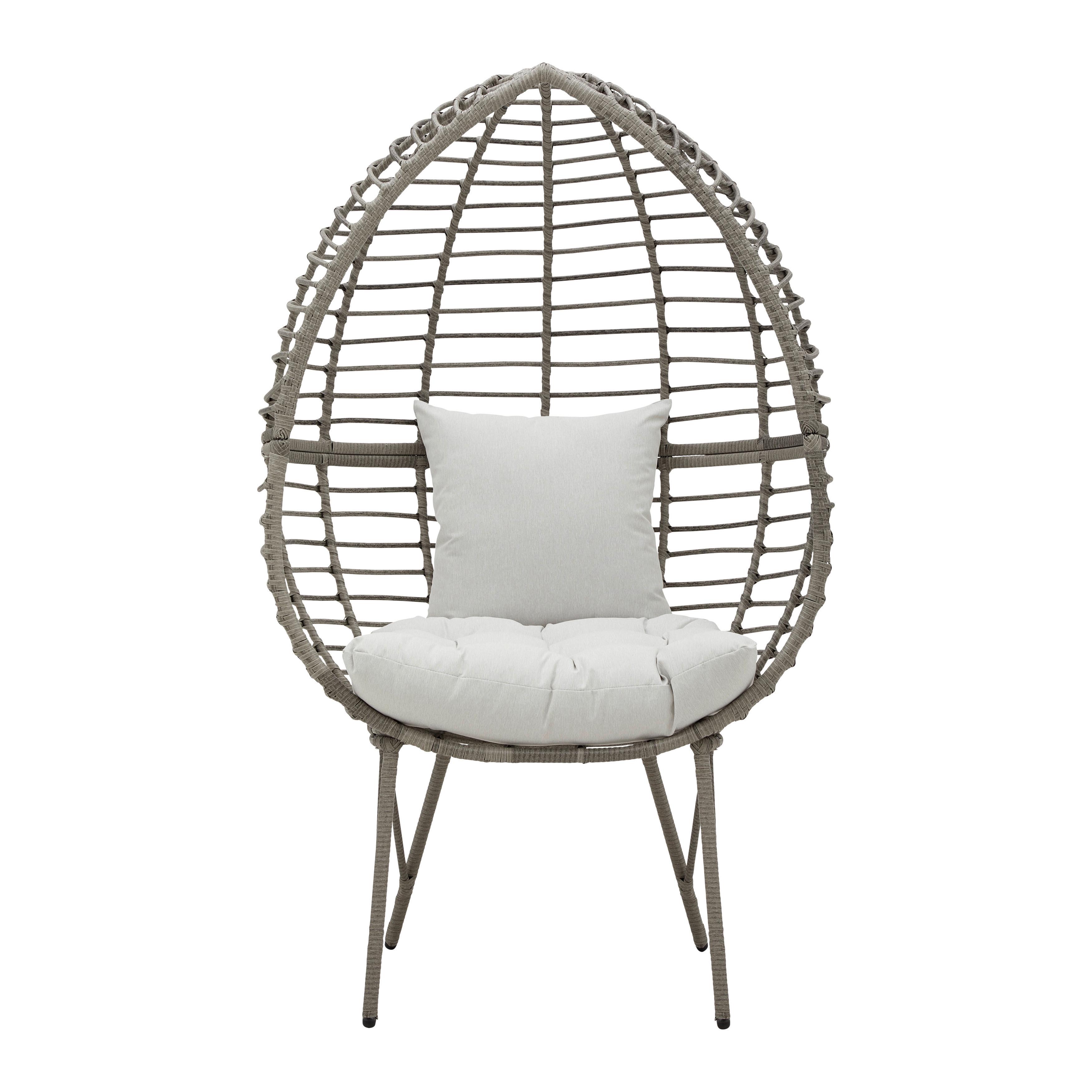 Vrtni Stol Mia, Siva, Bela, Jeklo - siva, Moderno, kovina/umetna masa (91/153/65cm) - Bessagi Garden