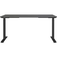 Schreibtisch Ribera in Graphitfarben/Schwarz - Graphitfarben/Schwarz, MODERN, Holzwerkstoff/Metall (160/80/72-120cm) - Premium Living