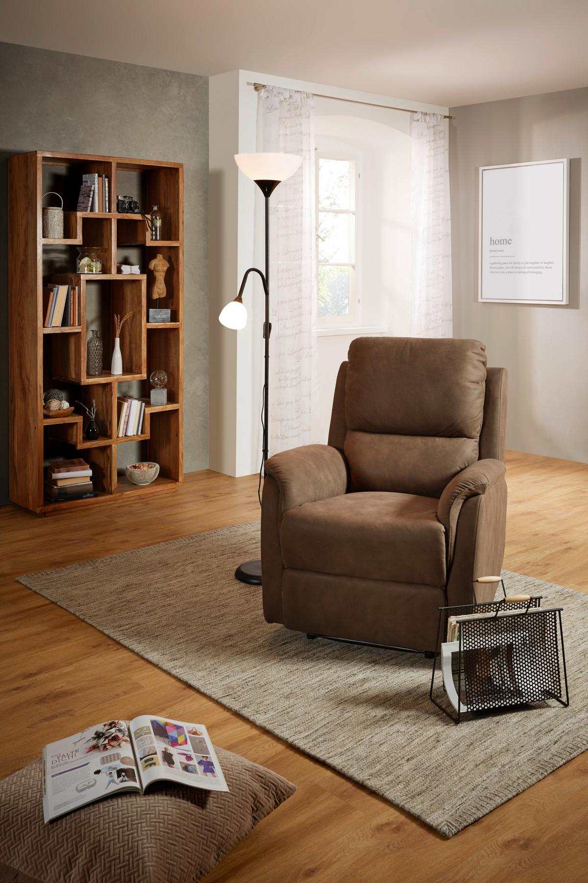Relaxsessel in Braun mit Relaxfunktion - Braun, Konventionell, Kunststoff/Textil (80/101-80/90-159cm) - Mömax