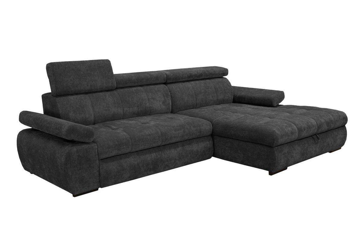 Kutna Garnitura Vegas - crna, Design, drvo/tekstil (294/173cm) - Modern Living