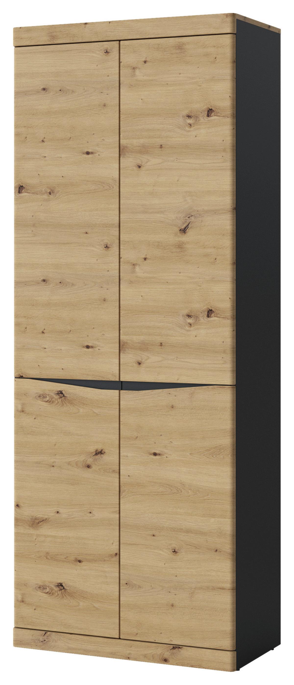 Omara Turino, Antracit, Barva Hrasta - antracit/hrast artisan, Trend, leseni material (75,8/196,5/39,9cm)