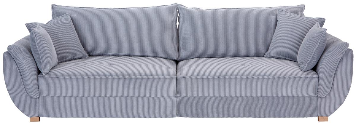 Velika Zofa Guarda, Svetlo Siva, Ležišče - naravne barve/svetlo siva, Moderno, tekstil/les (301/92/114cm) - Premium Living
