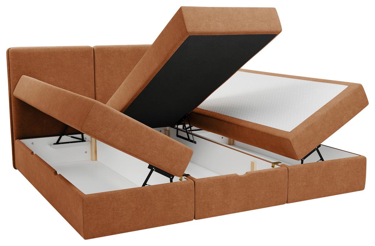 Familienbett Domino Combo Terracotta ca.240x200cm - Terracotta/Schwarz, MODERN, Holz/Holzwerkstoff (240/200cm) - MID.YOU