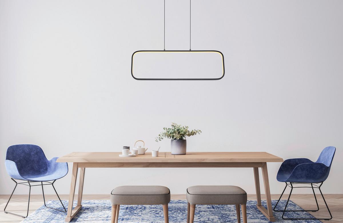Viseča Led-svetilka Sarah, S Sijalko - črna/opal, Basics, kovina/umetna masa (80/10/120cm) - Globo