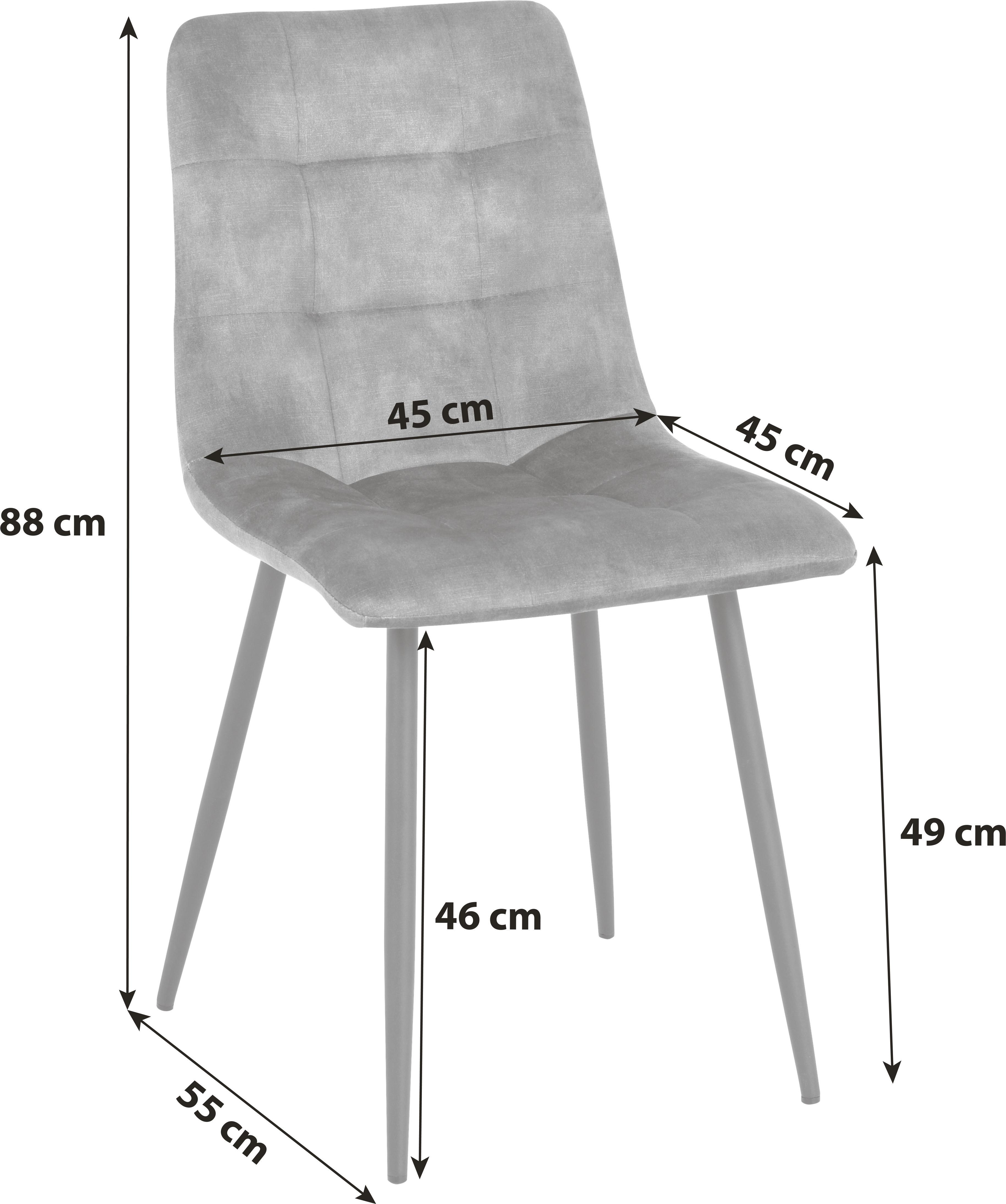 Stol Lech, Bež - črna/bež, Konvencionalno, kovina/tekstil (45/88/55cm)
