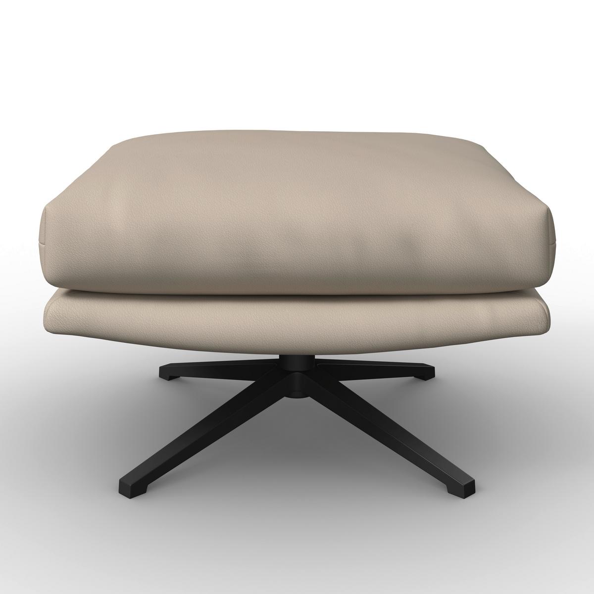 Sessel Andrea Lederlook Beige - Beige/Schwarz, MODERN, Holz/Textil (82/105/80cm) - Bessagi Home