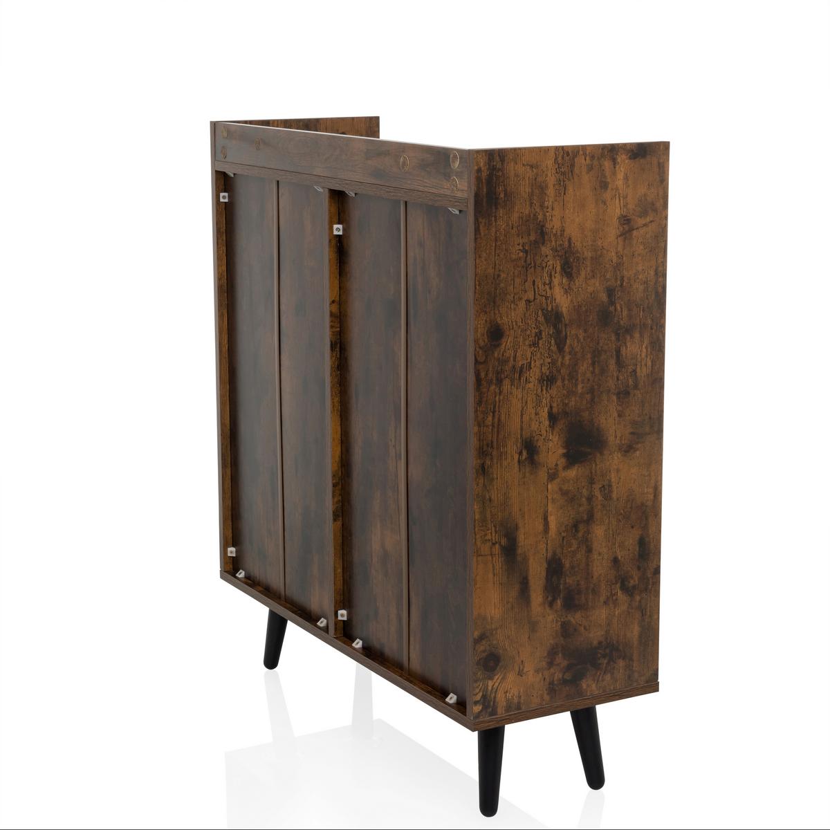 Komoda Myrdal, Rjava, Črna - črna/rjava, Moderno, kovina/leseni material (80/90/30cm) - MID.YOU