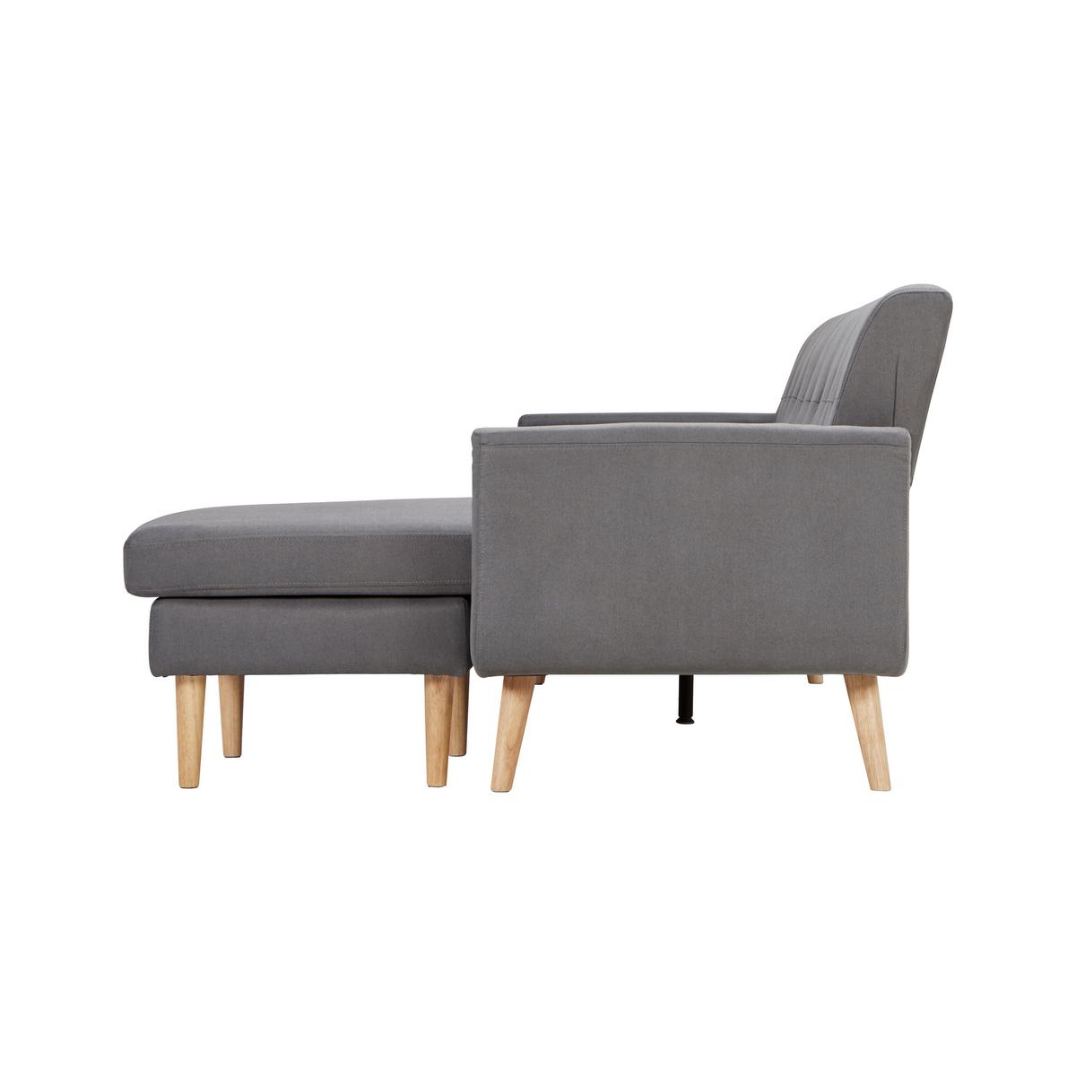 Ecksofa Dunkelgrau "Tamara" - Dunkelgrau/Naturfarben, Modern, Holz/Textil (196/82/143cm) - Bessagi Home