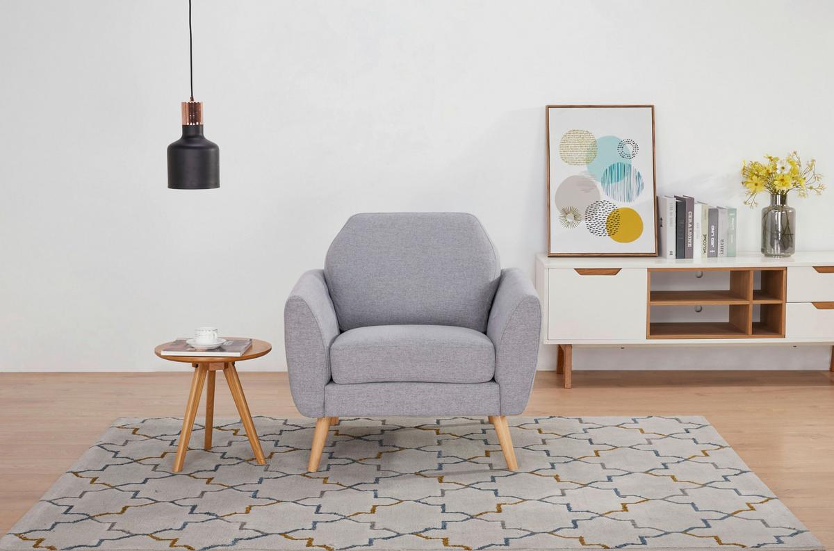 Fotoliu BROOKE - gri, Modern, lemn/textil (82/80/78cm) - Ondega