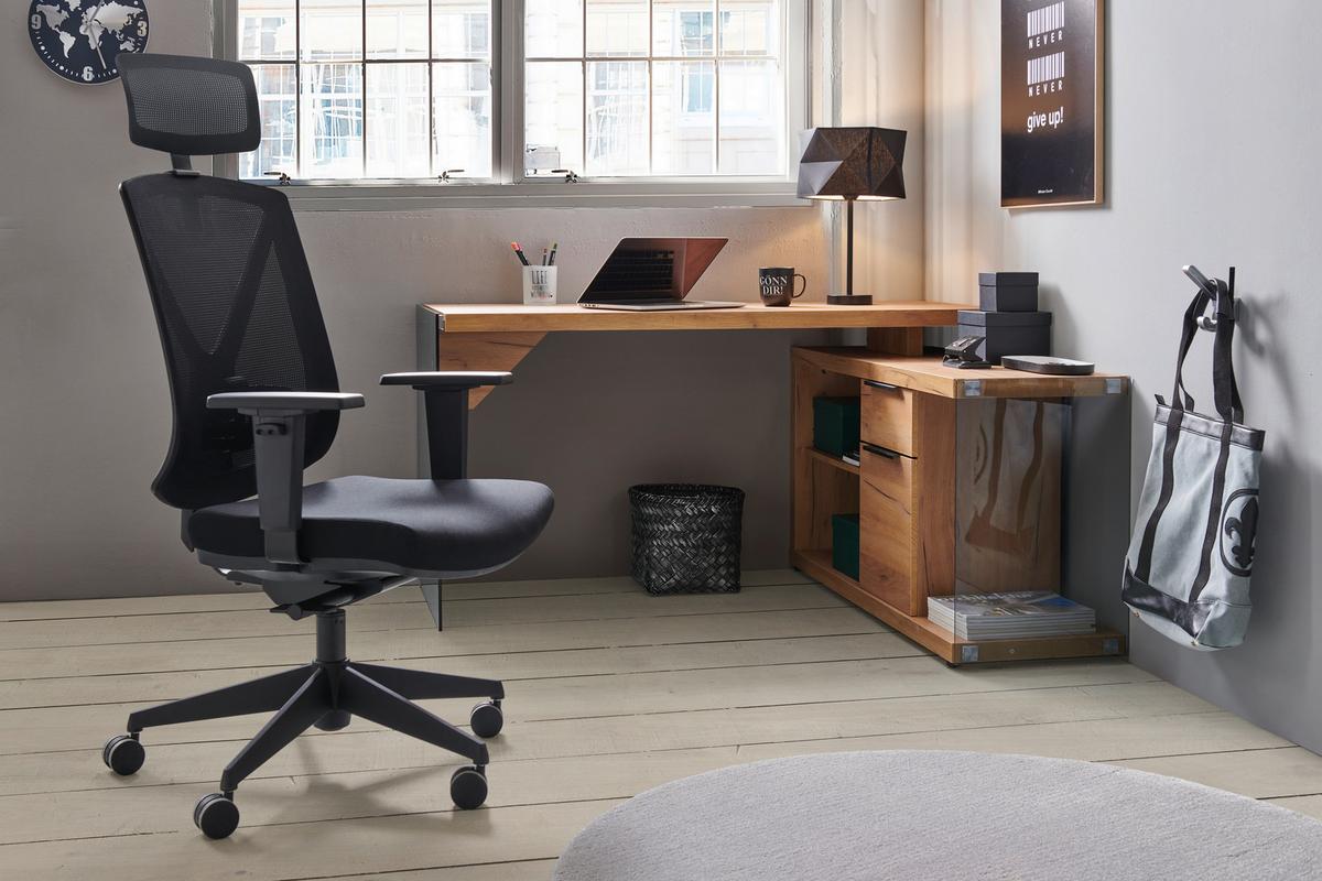 KRZESŁO OBROTOWE RYAN    -NOVEL- - czarny, Konventionell, tworzywo sztuczne/tkanina (62/119-129/65cm) - Novel