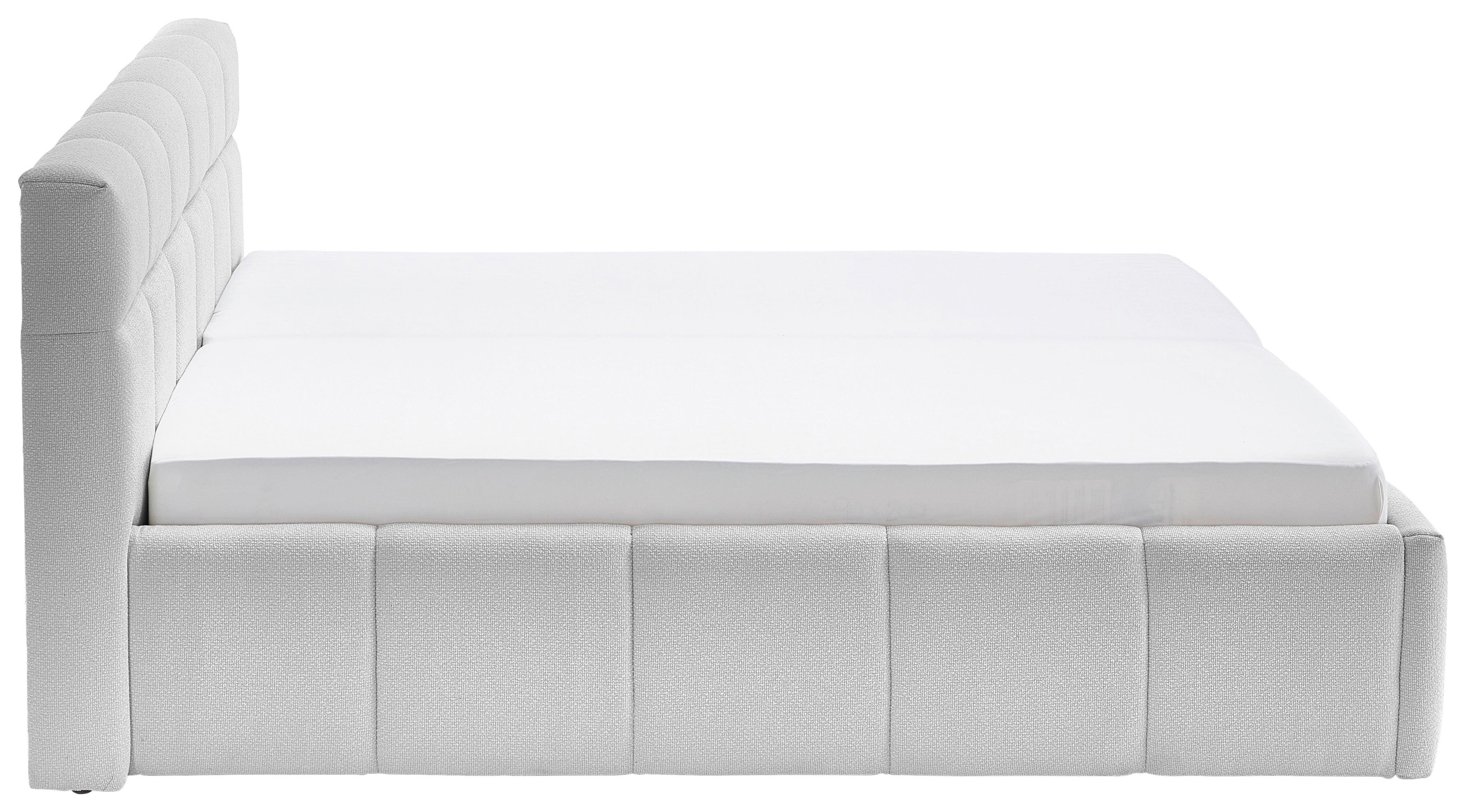 STOPPAD SÄNG ASCONA -EXKLUSIV- -BASED- - ljusgrå/svart, Klassisk, textil/plast (120/200cm) - Based