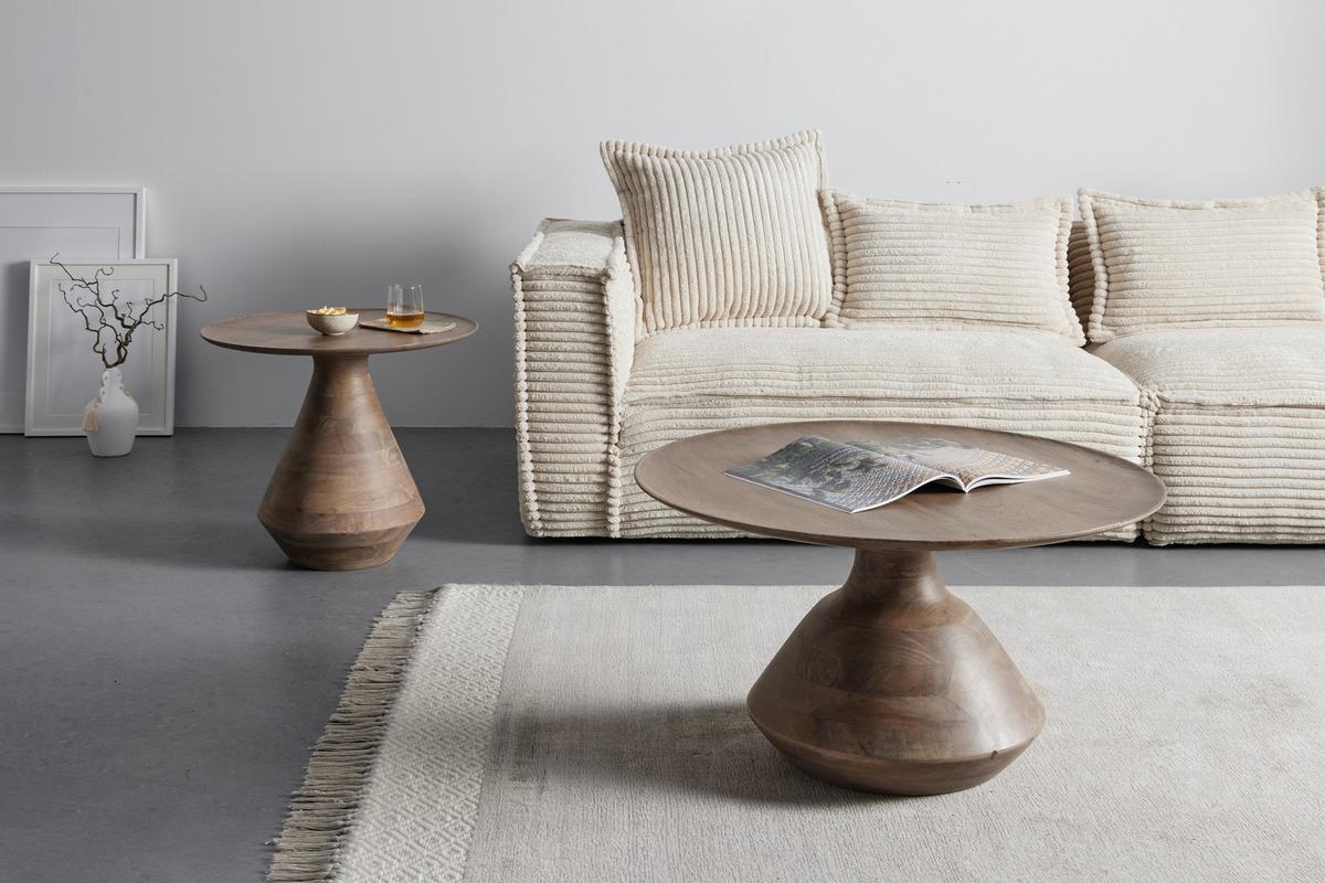 Beistelltisch Laya aus Mangoholz - Grau, ROMANTIK / LANDHAUS, Holz (58/52/58cm) - Zandiara