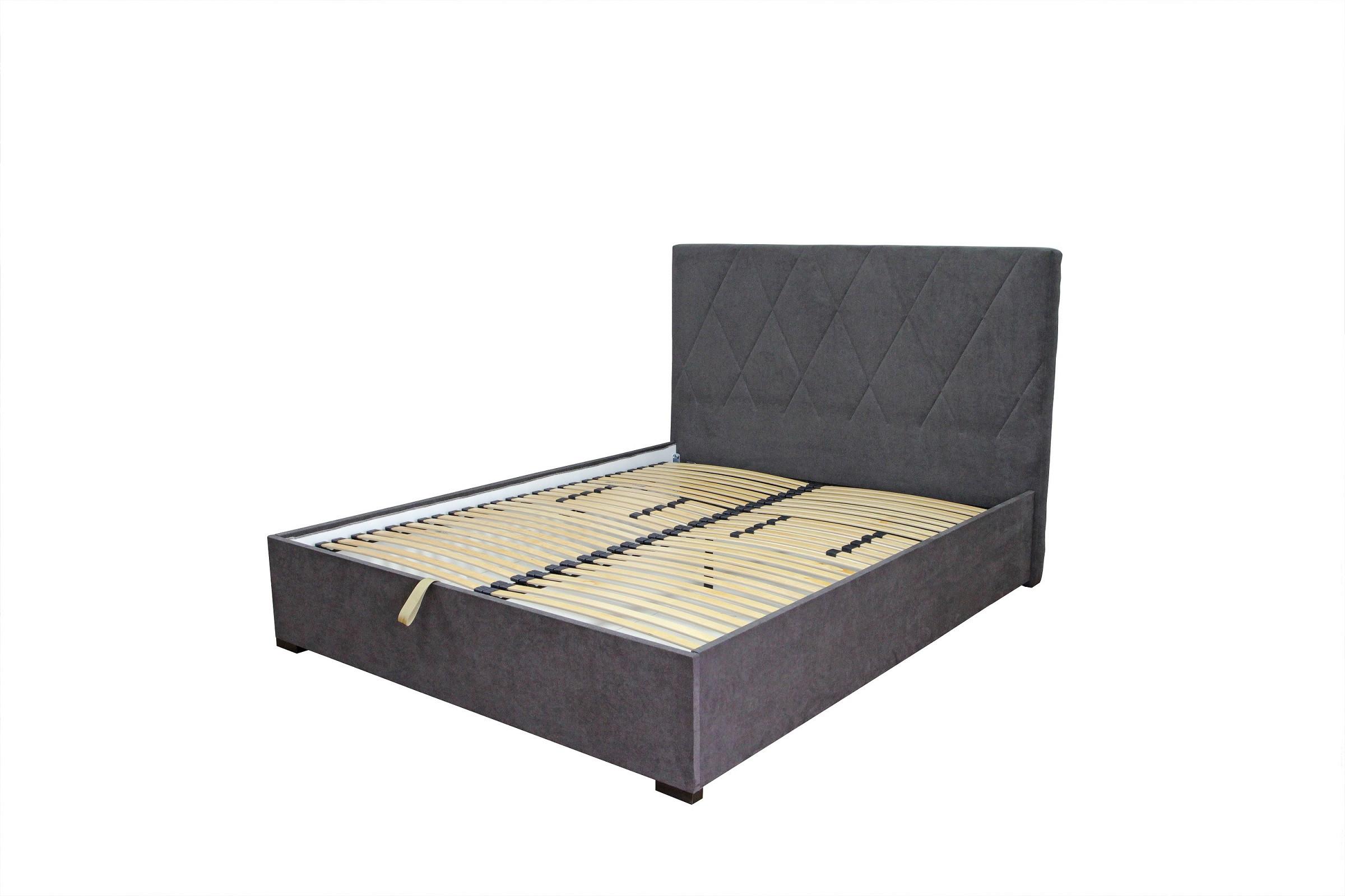 Oblazinjena Postelja Grace - barve bukve/svetlo siva, Konvencionalno, umetna masa/leseni material (160/200cm) - Mömax