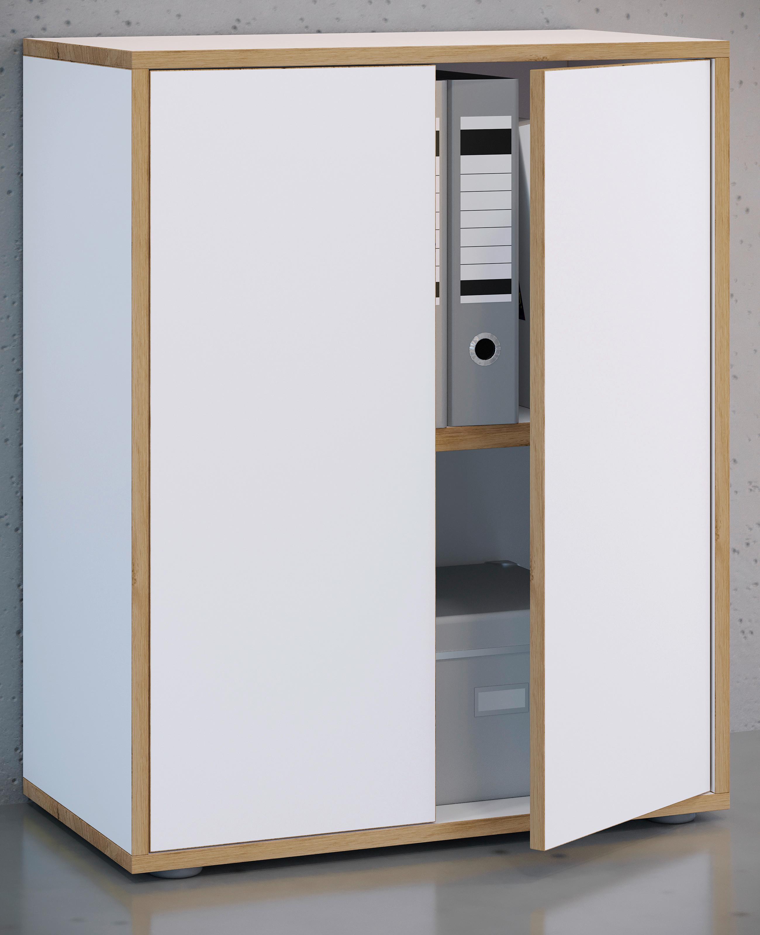 AKTENSCHRANK SALIA B60 - Honigeiche/Weiss, Design, Holzwerkstoff (60/74/33cm) - MID.YOU