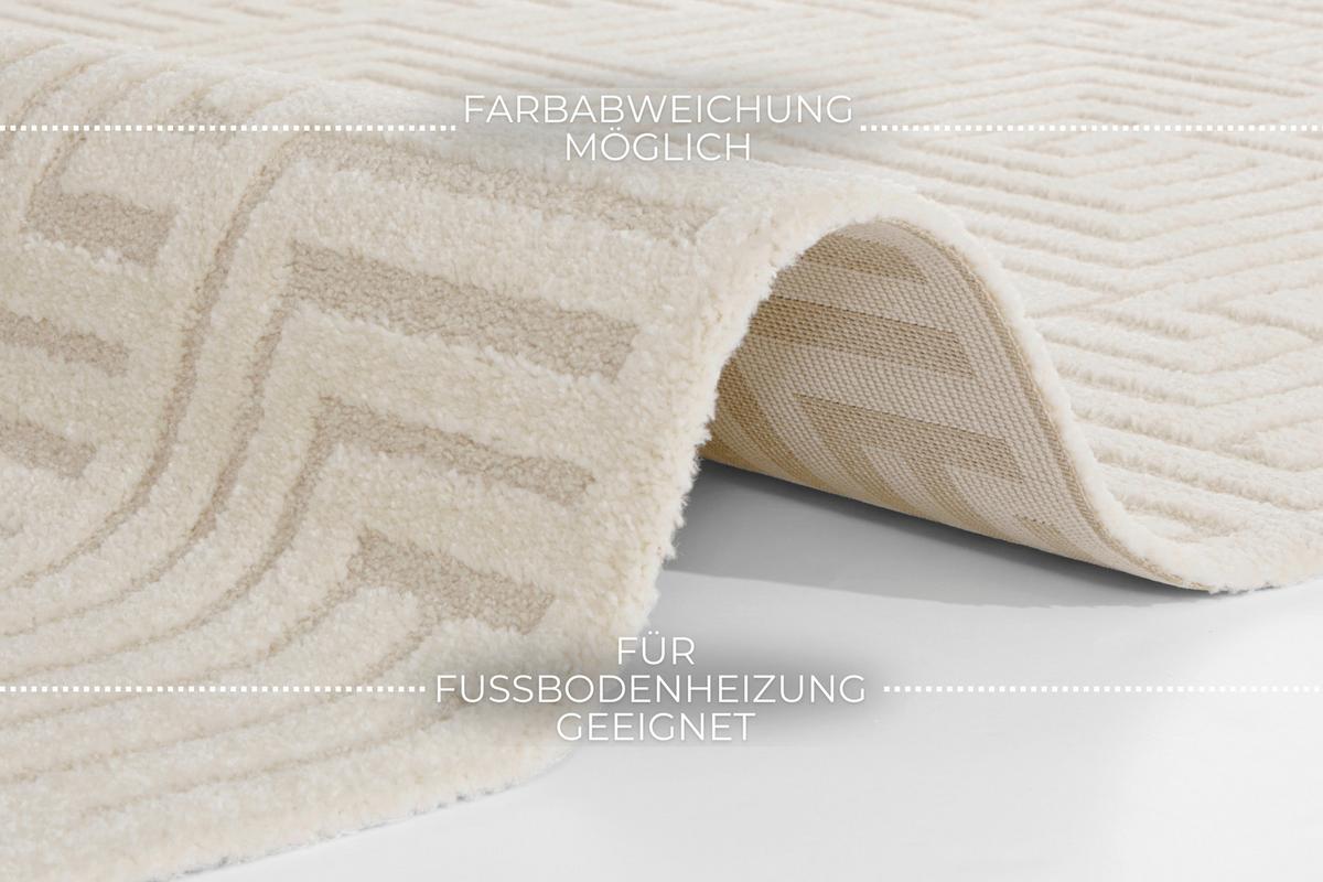 Hochflorteppich Manipu Creme ca. 120x170cm - Creme, Basics, Kunststoff (120/170cm)