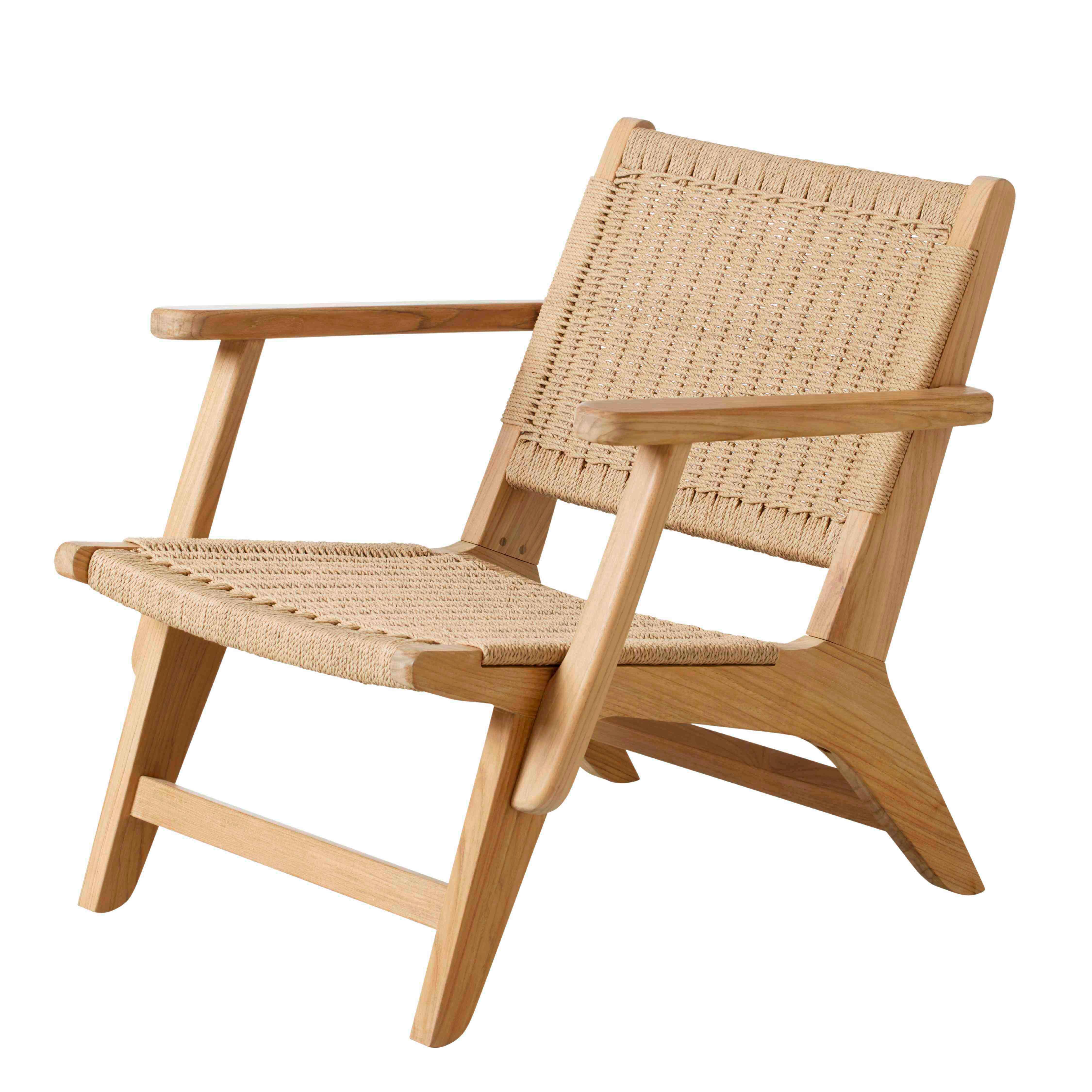 Loungesessel Eya Teak Indoor - Hellbraun/Teakfarben, Natur, Holz/Papier (68/71/72cm) - Gardenson