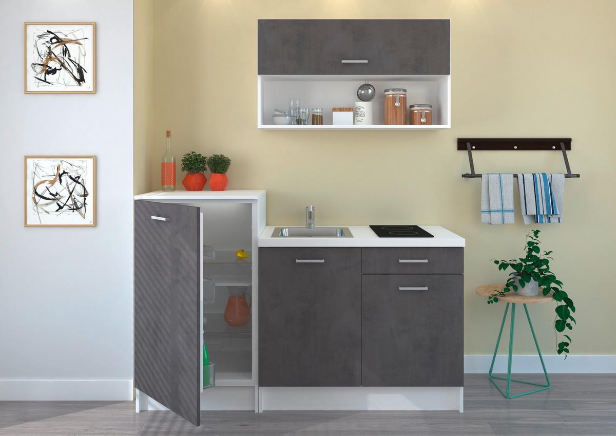 Kuhinjski Blok Brez Aparatov Smart, Siva, Bela, 160cm - siva/bela, Design, umetna masa/leseni material (160cm) - P & B