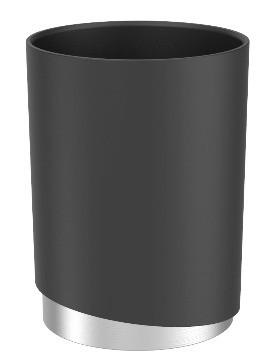 Zahnputzbecher Chris in Schwarz - Schwarz, MODERN, Kunststoff/Metall (8/11cm) - Mömax