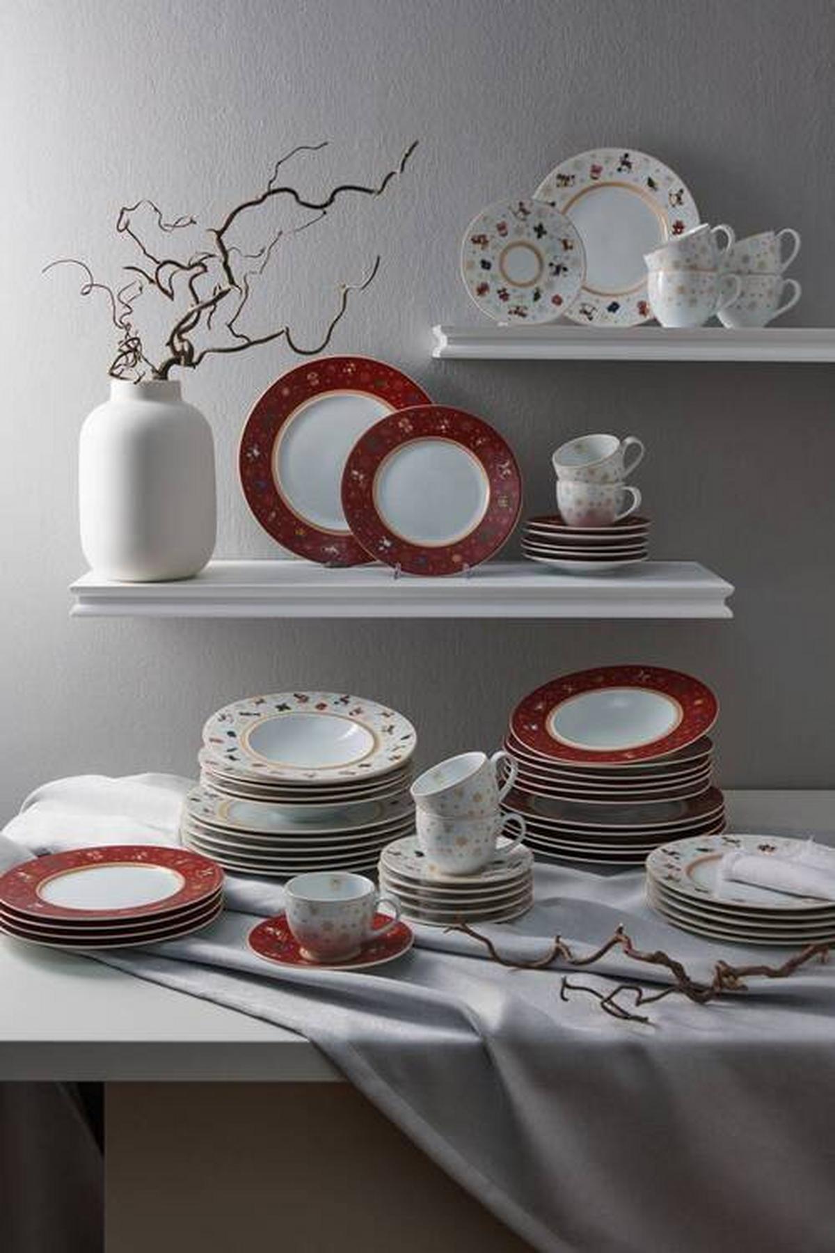 ZASTAWA STOŁOWA CHRISTMAS TOYS - czerwony, Konventionell, ceramika - X-Mas